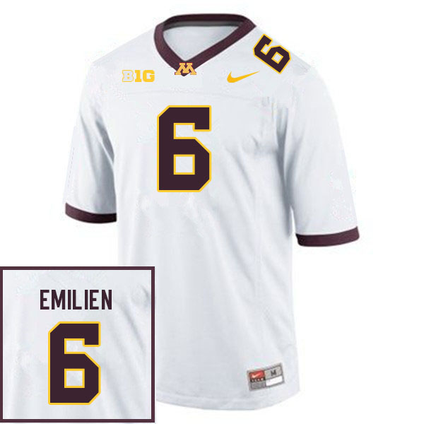 Men #6 Douglas Emilien Minnesota Golden Gophers College Football Jerseys Sale-White